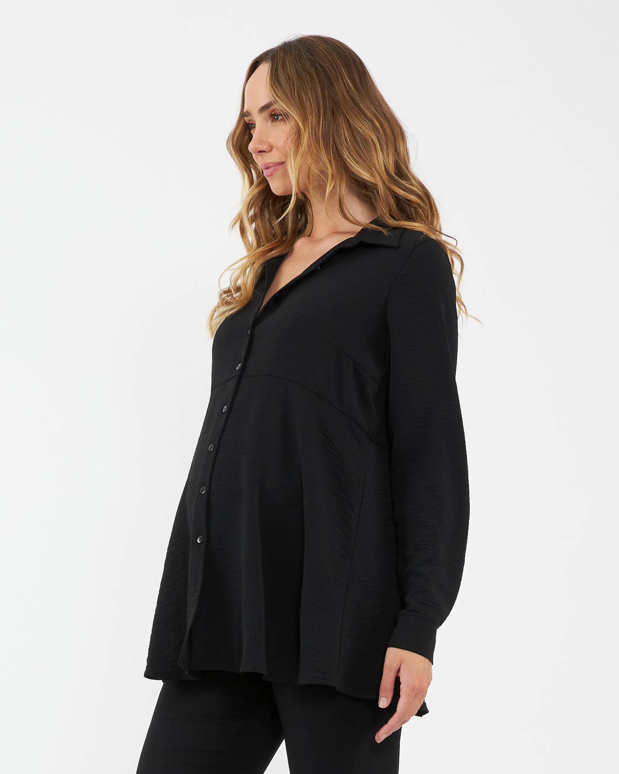 Tina Peplum Shirt Black - Image 2