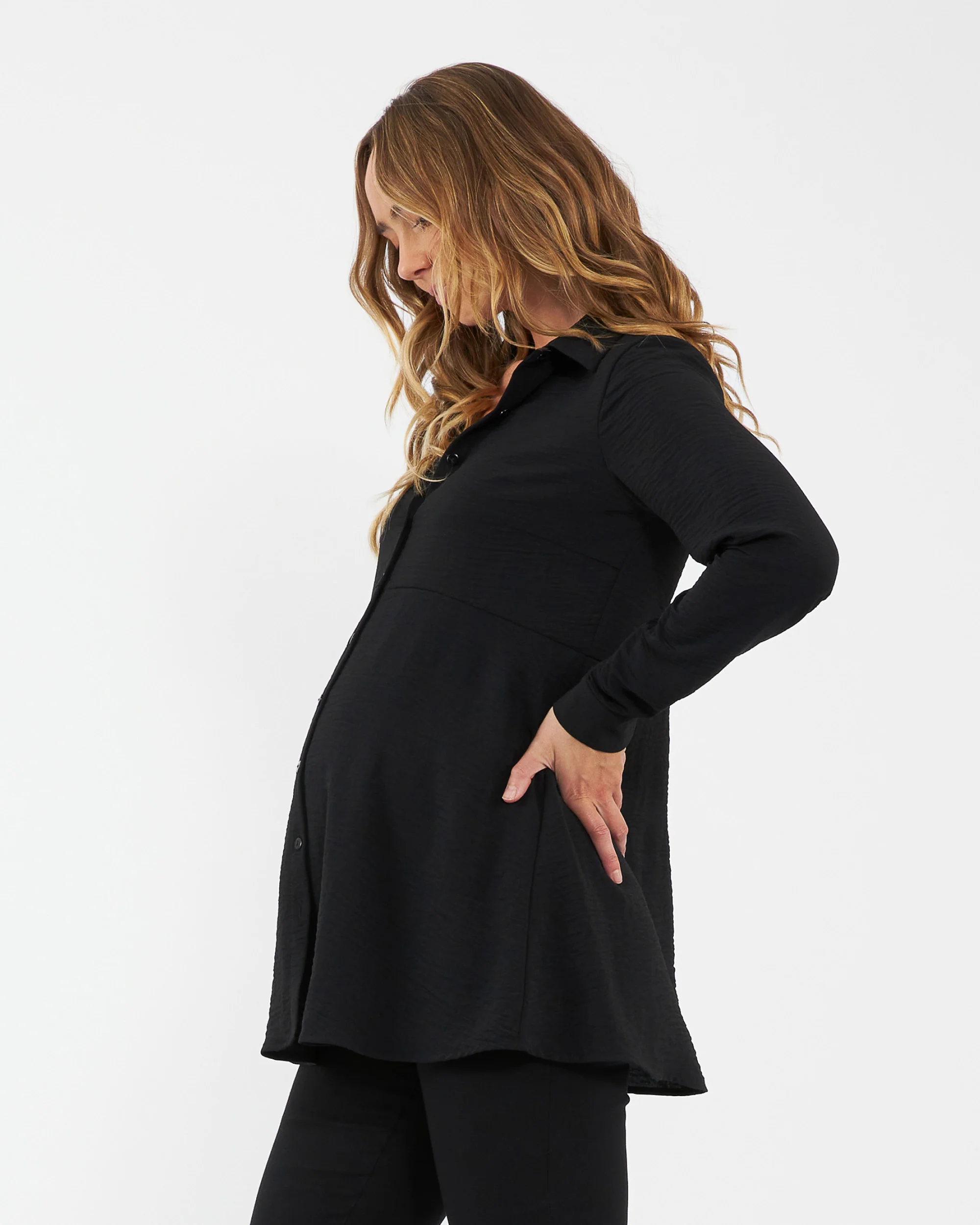 Tina Peplum Shirt Black - Image 3