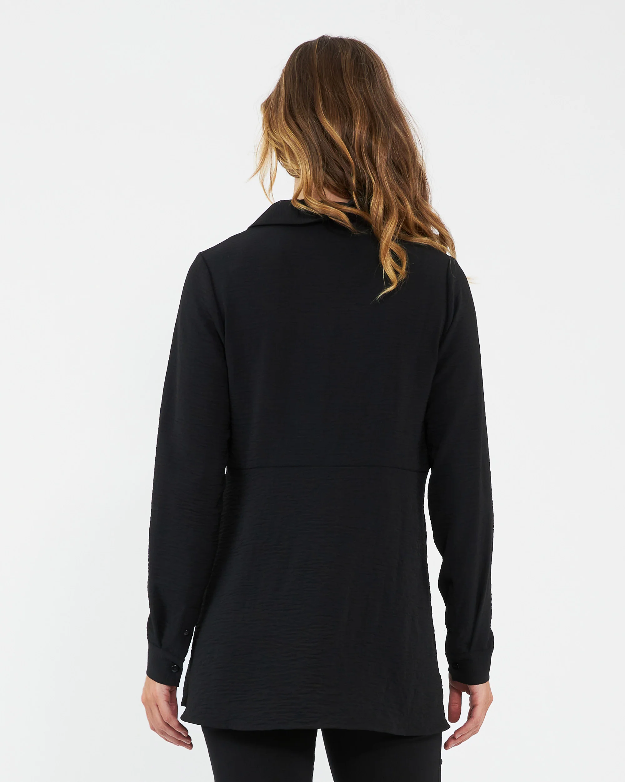 Tina Peplum Shirt Black - Image 4