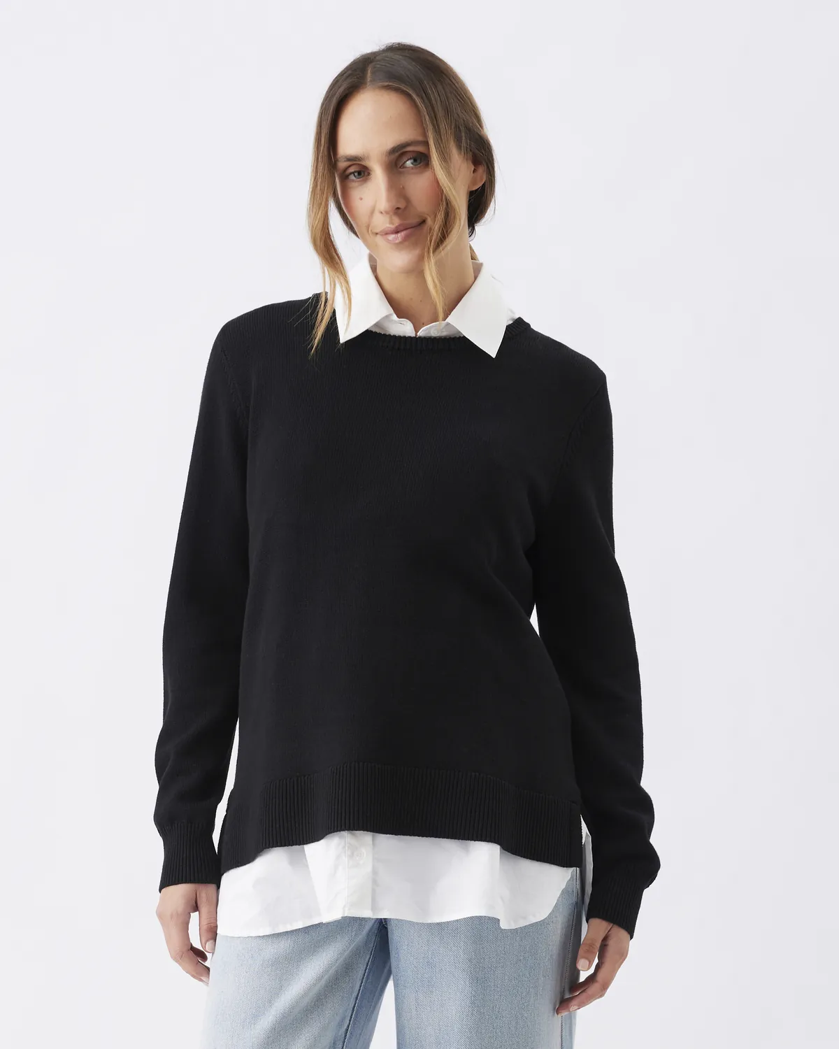 Tori Detachable Nursing Knit  Black / White - Image 3