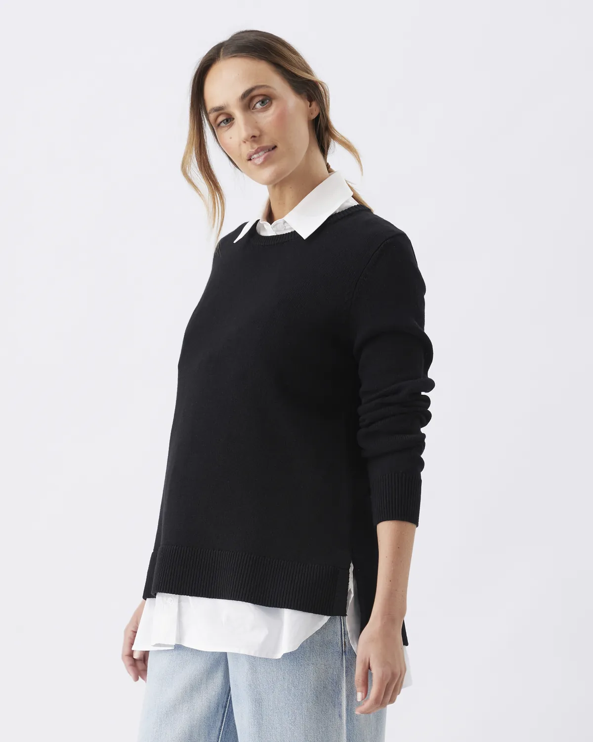 Tori Detachable Nursing Knit  Black / White - Image 4