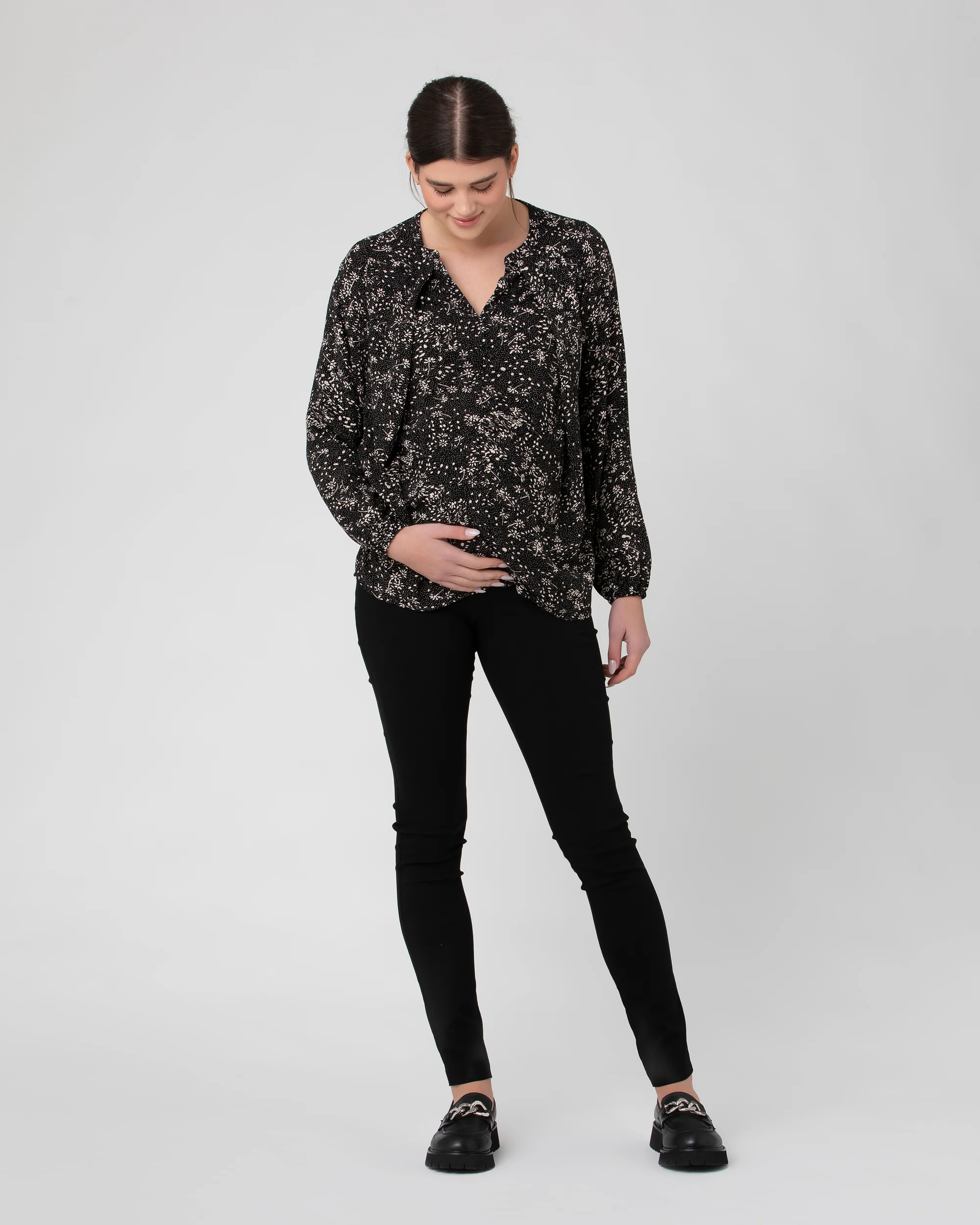 Trixie Nursing Blouse  Black / Natural - Image 5