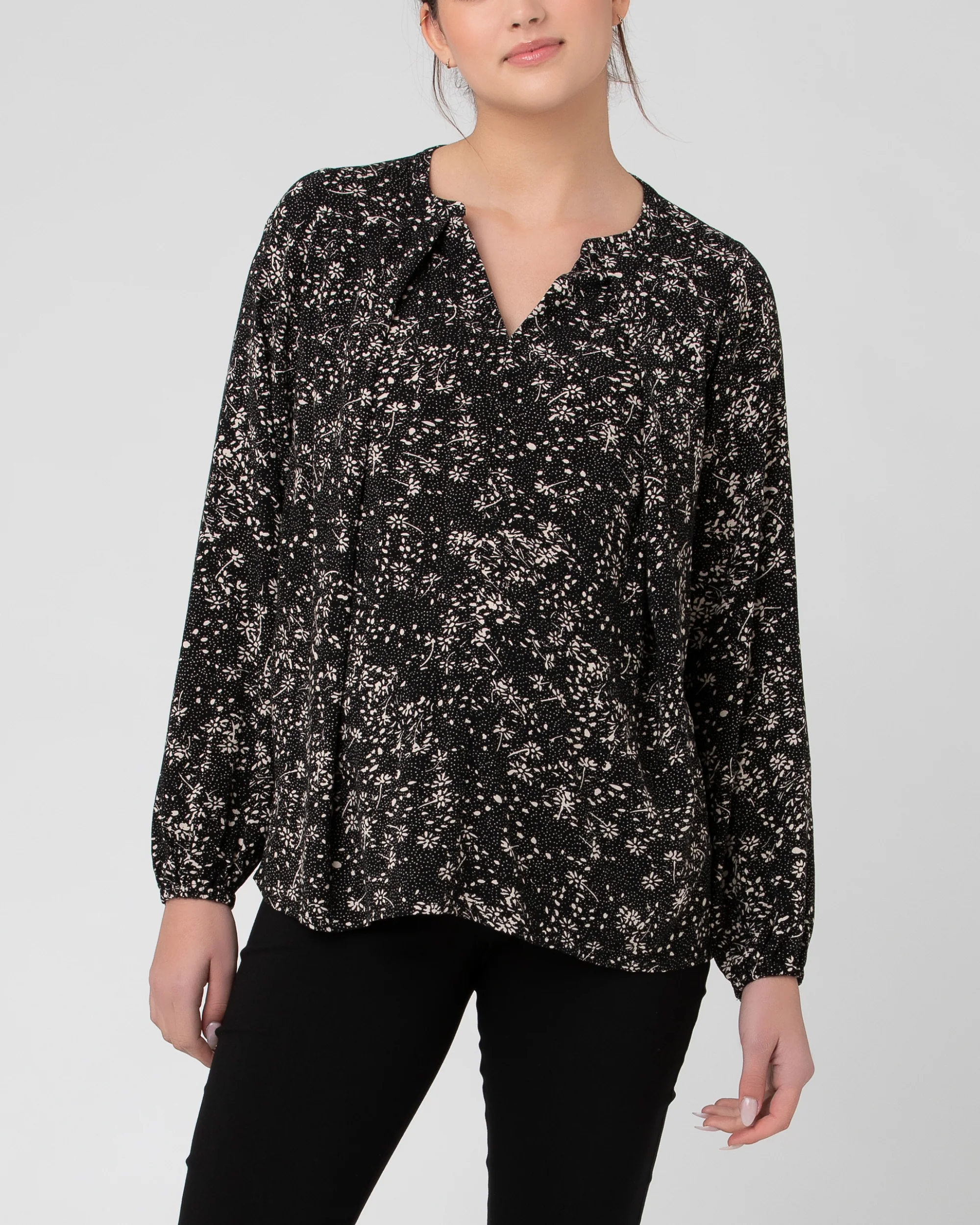Trixie Nursing Blouse  Black / Natural - Image 6