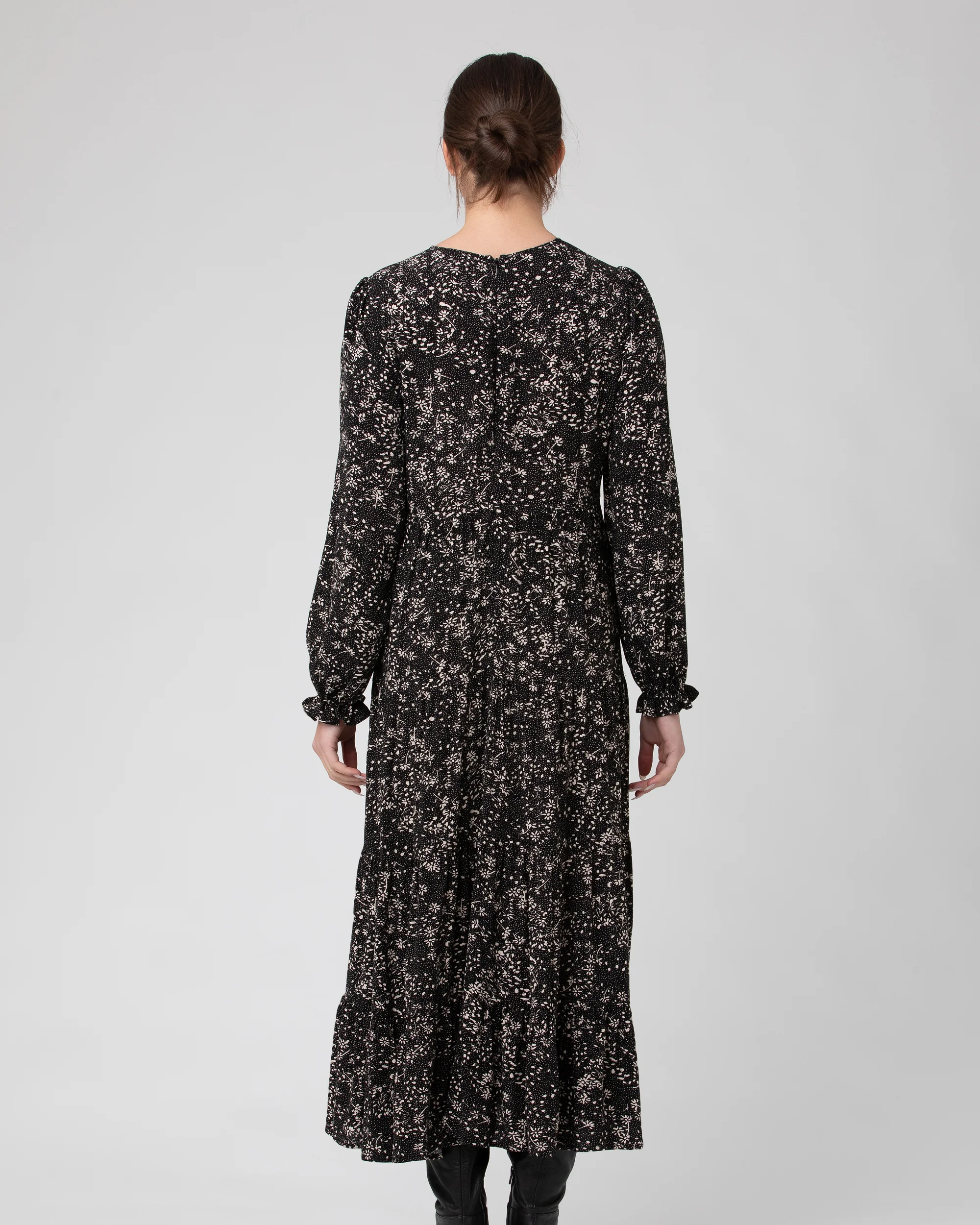 Trixie Tiered Dress  Black / Natural - Image 4