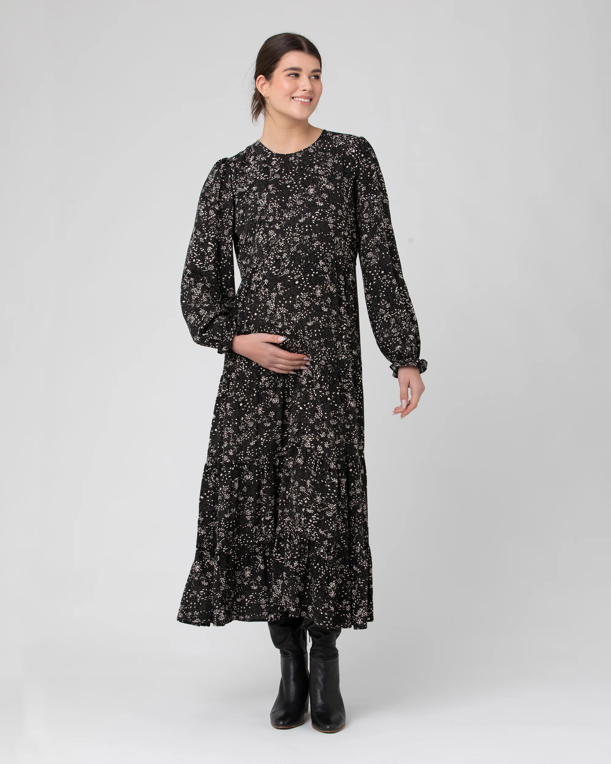 Trixie Tiered Dress  Black / Natural - Image 5