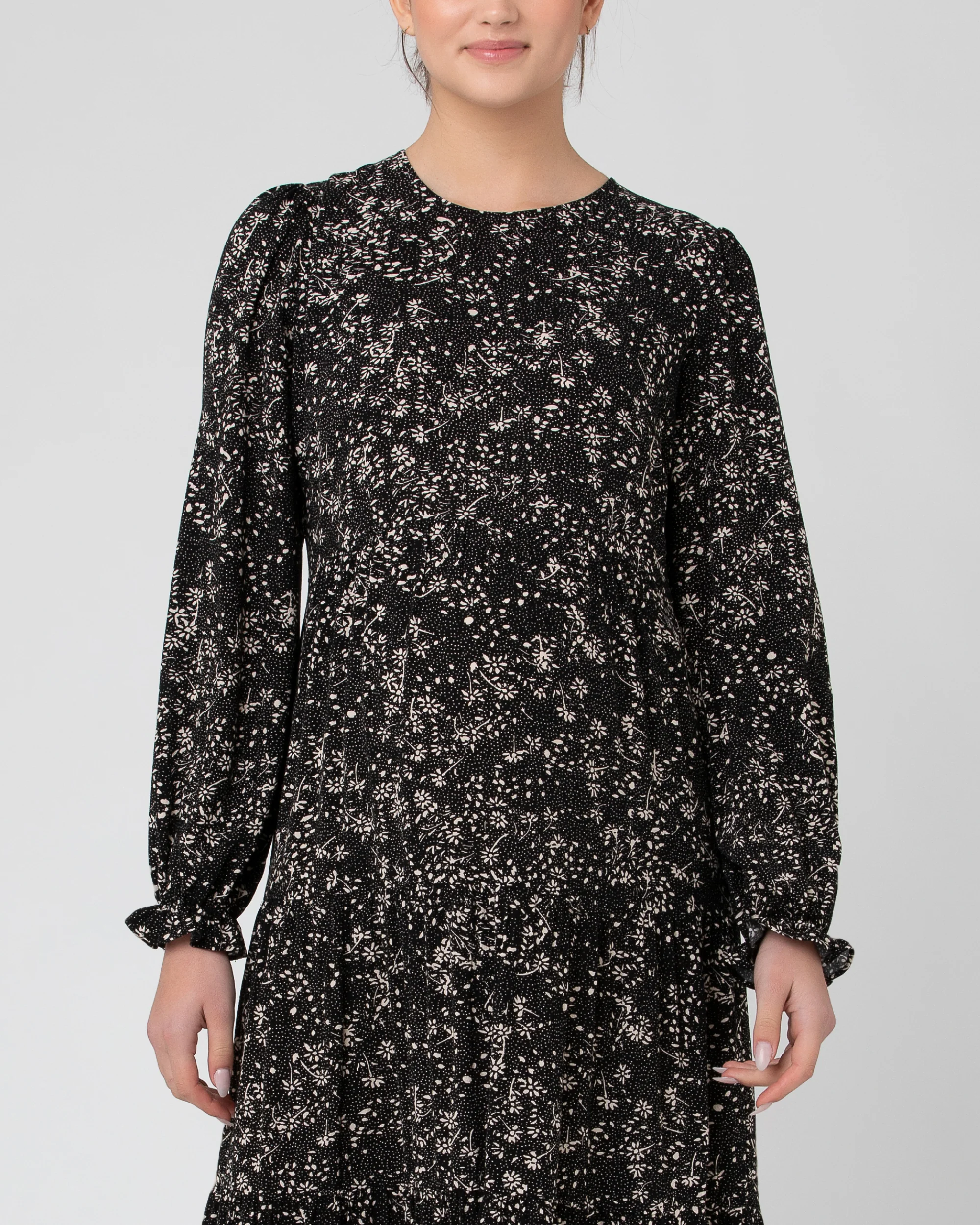 Trixie Tiered Dress  Black / Natural - Image 6