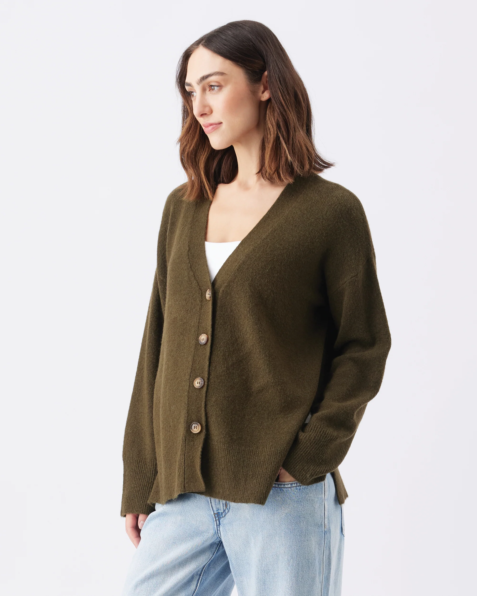 Tully Knit Cardigan Khaki - Image 3