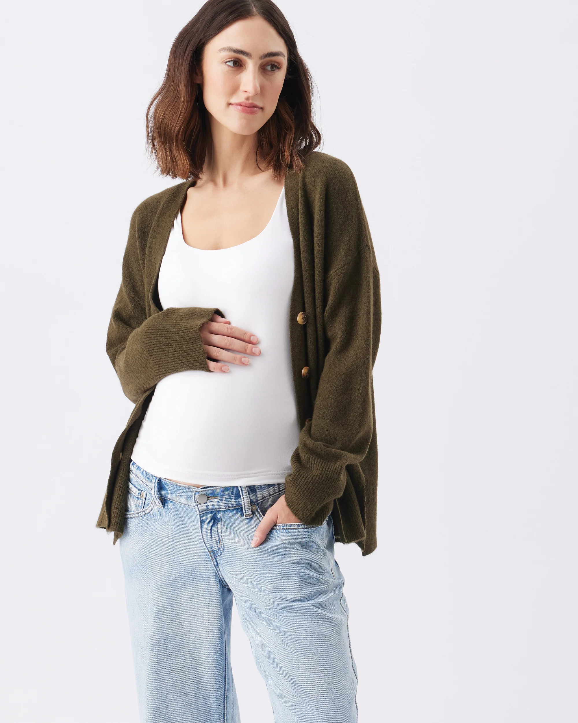 Tully Knit Cardigan Khaki - Image 5