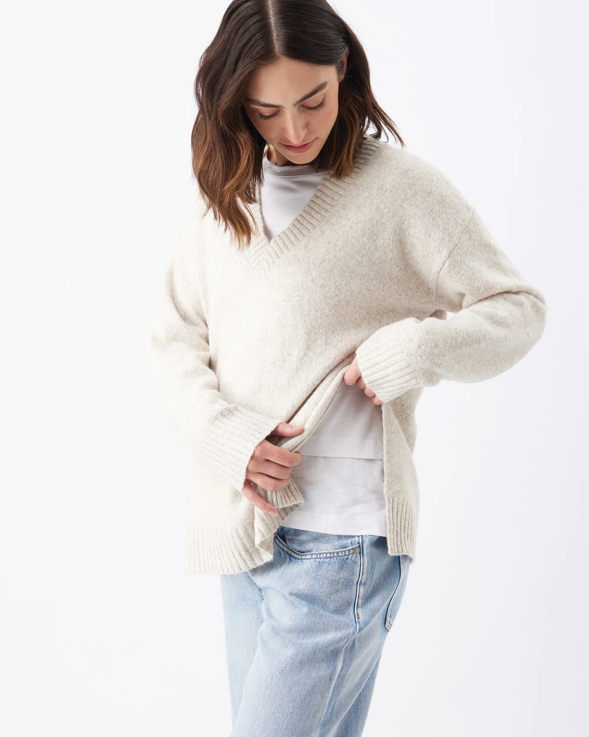 Vera Nursing Knit  Oat Marle - Image 5