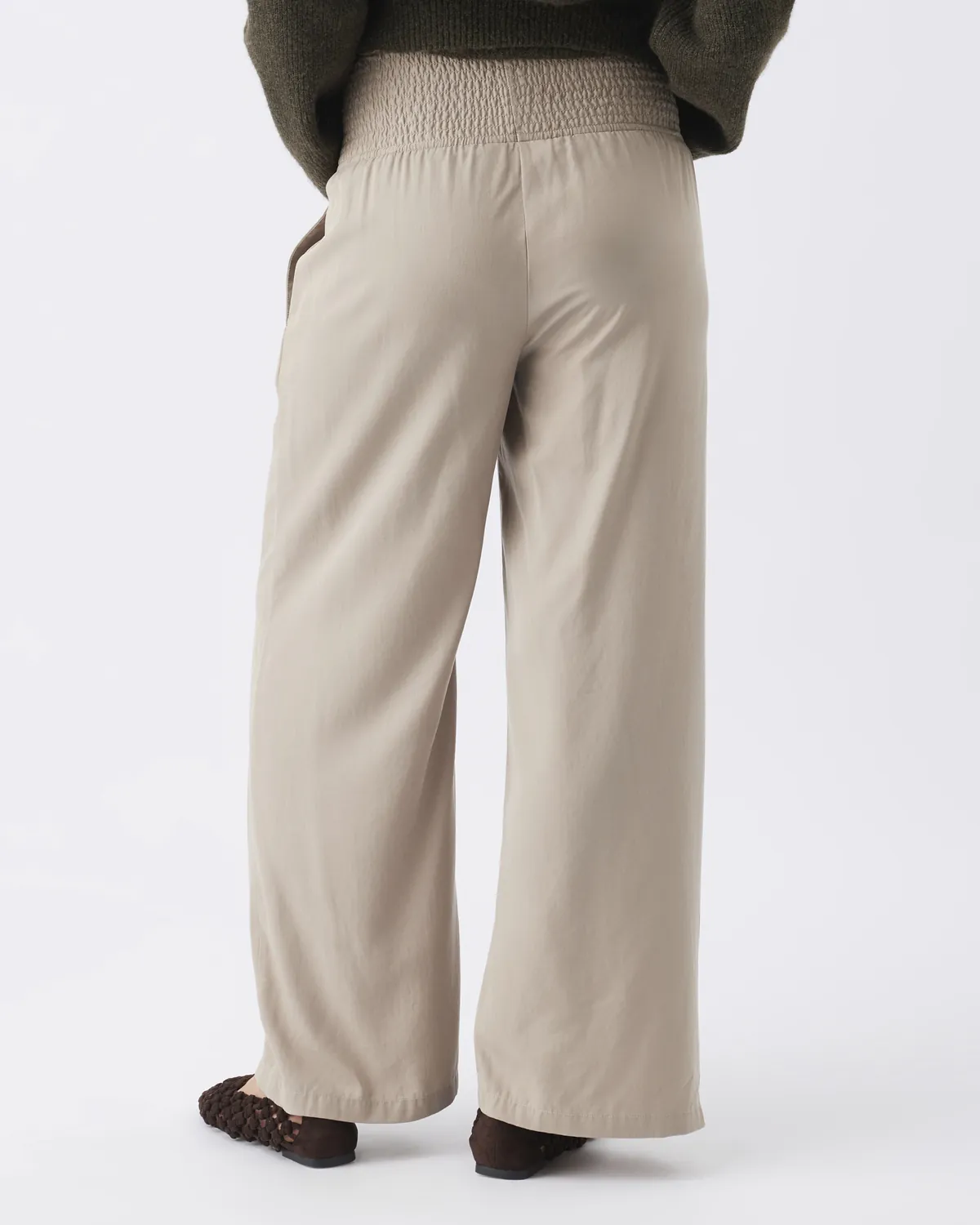 Wide Leg Tencel Pant Taupe - Image 5