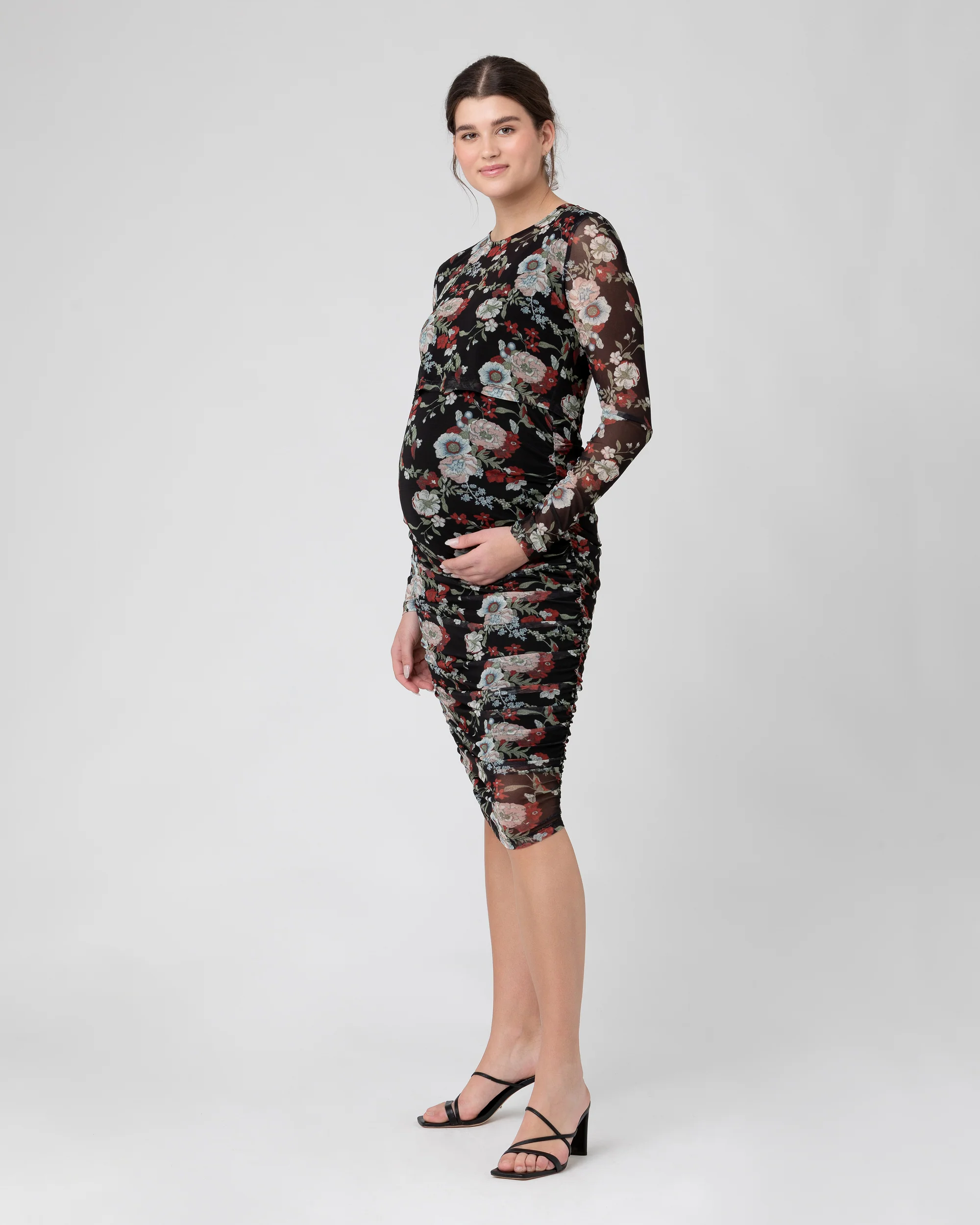 Wild Bloom Nursing Dress Black - Image 5