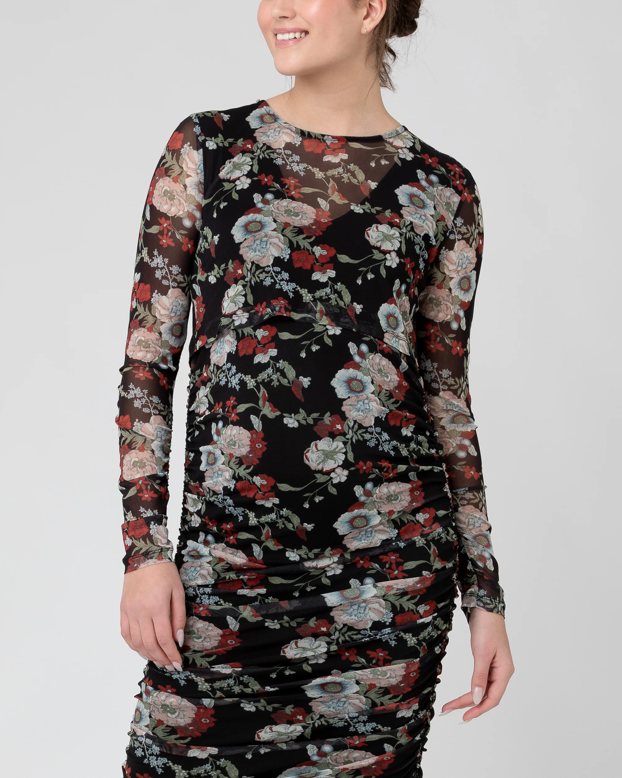 Wild Bloom Nursing Dress Black - Image 6