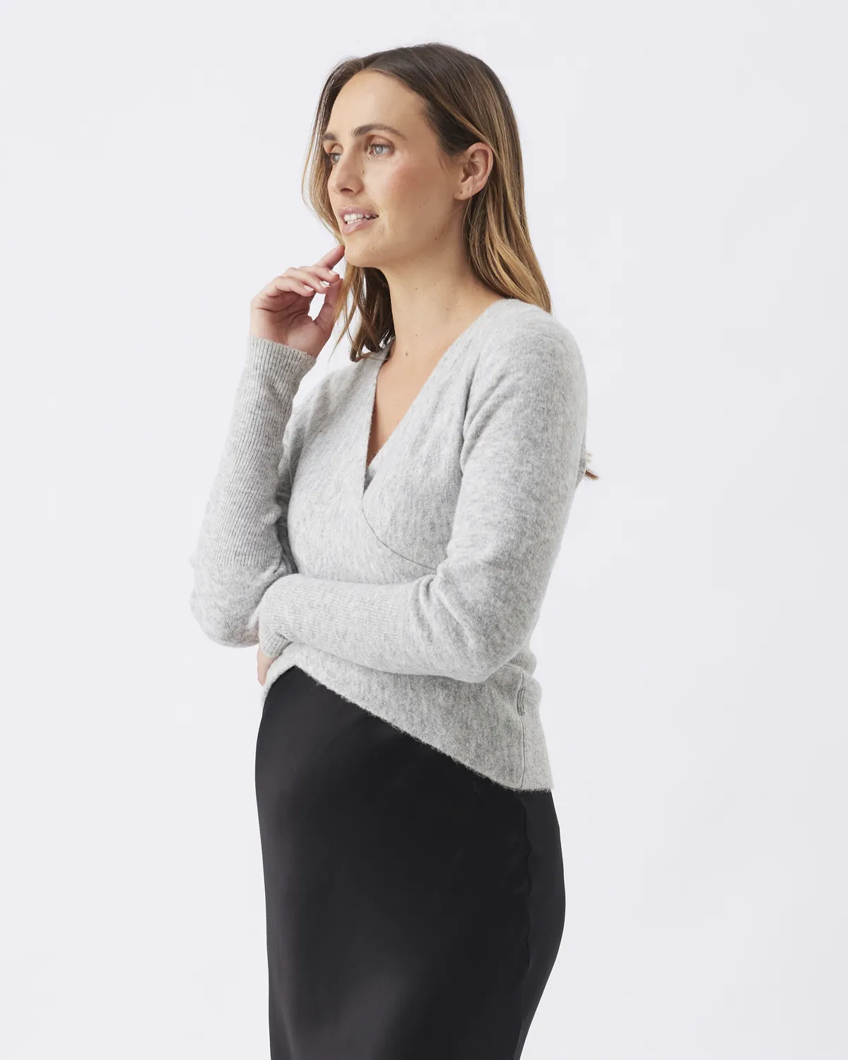 Willa Nursing Knit Silver Marle - Image 3