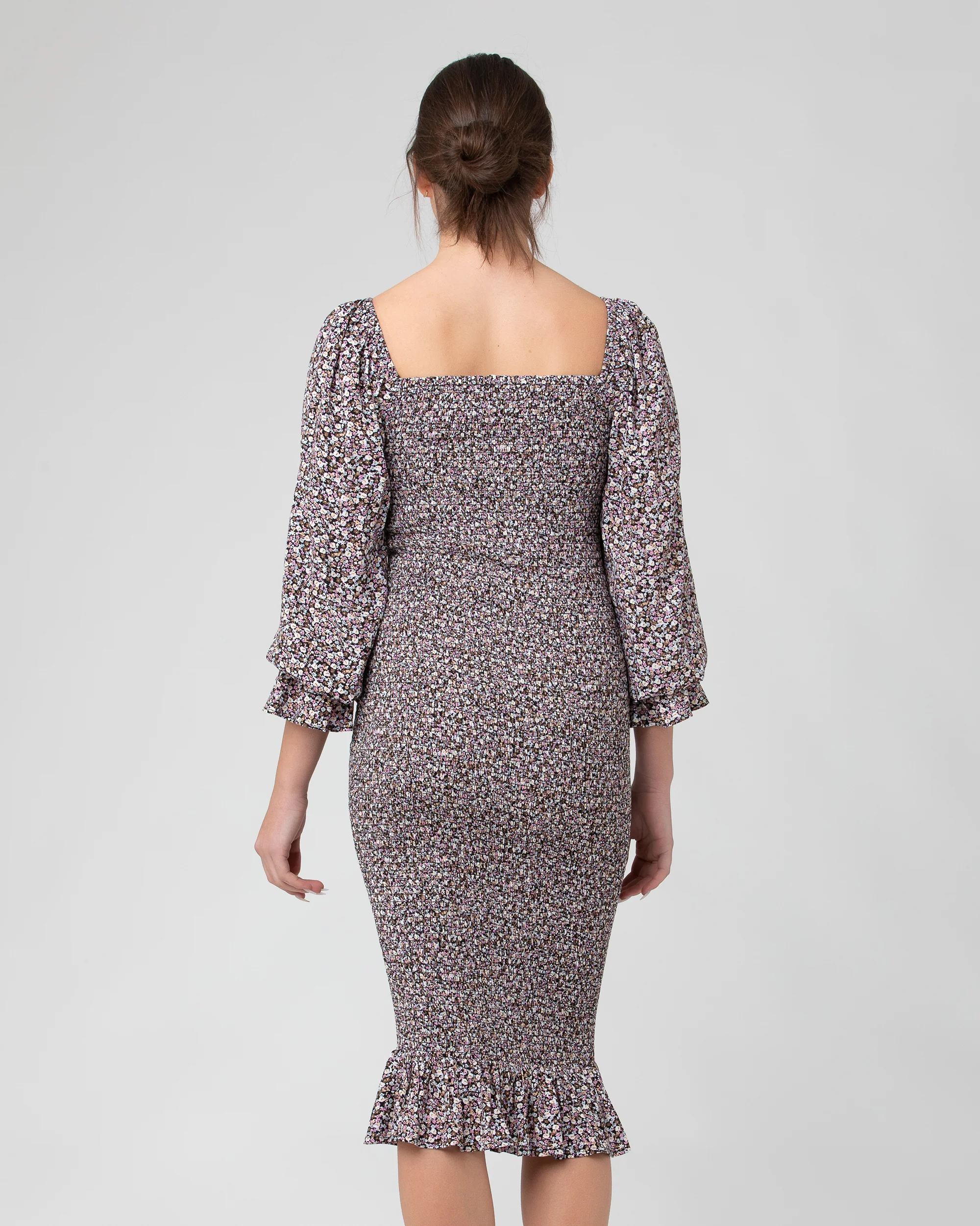 Willow Shirred Dress  Black - Image 4