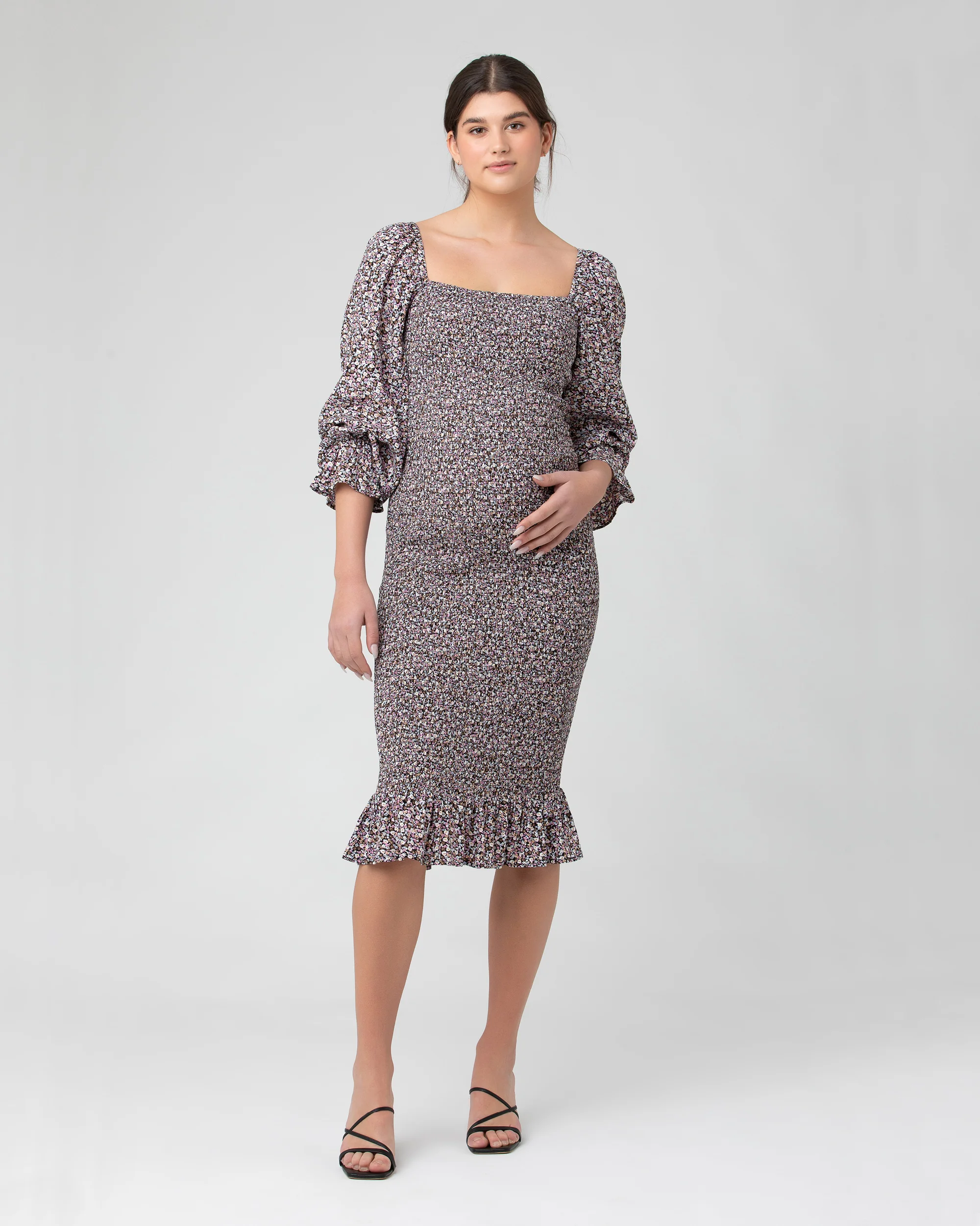 Willow Shirred Dress  Black - Image 5