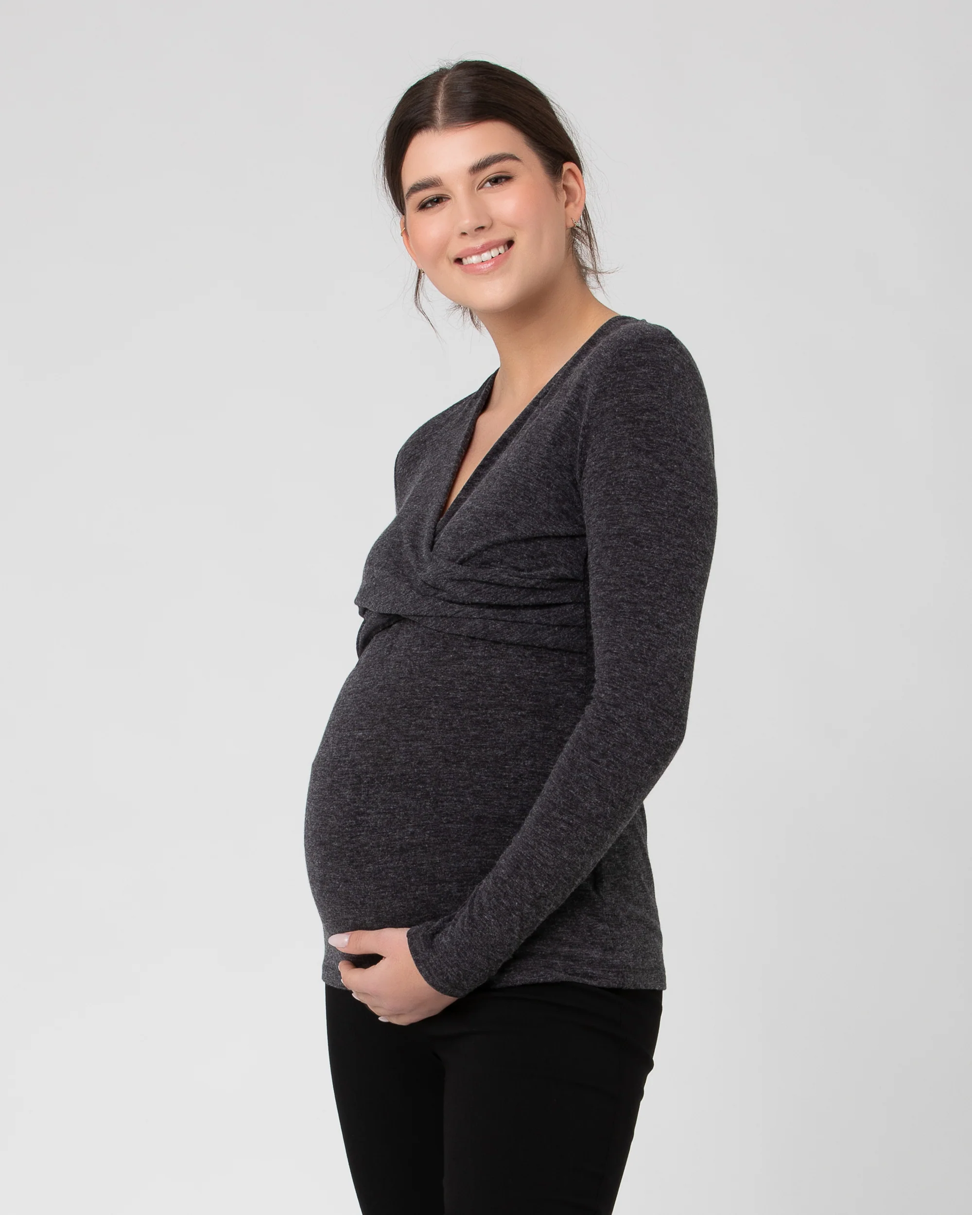 Zara Nursing Top Dark Charcoal - Image 2