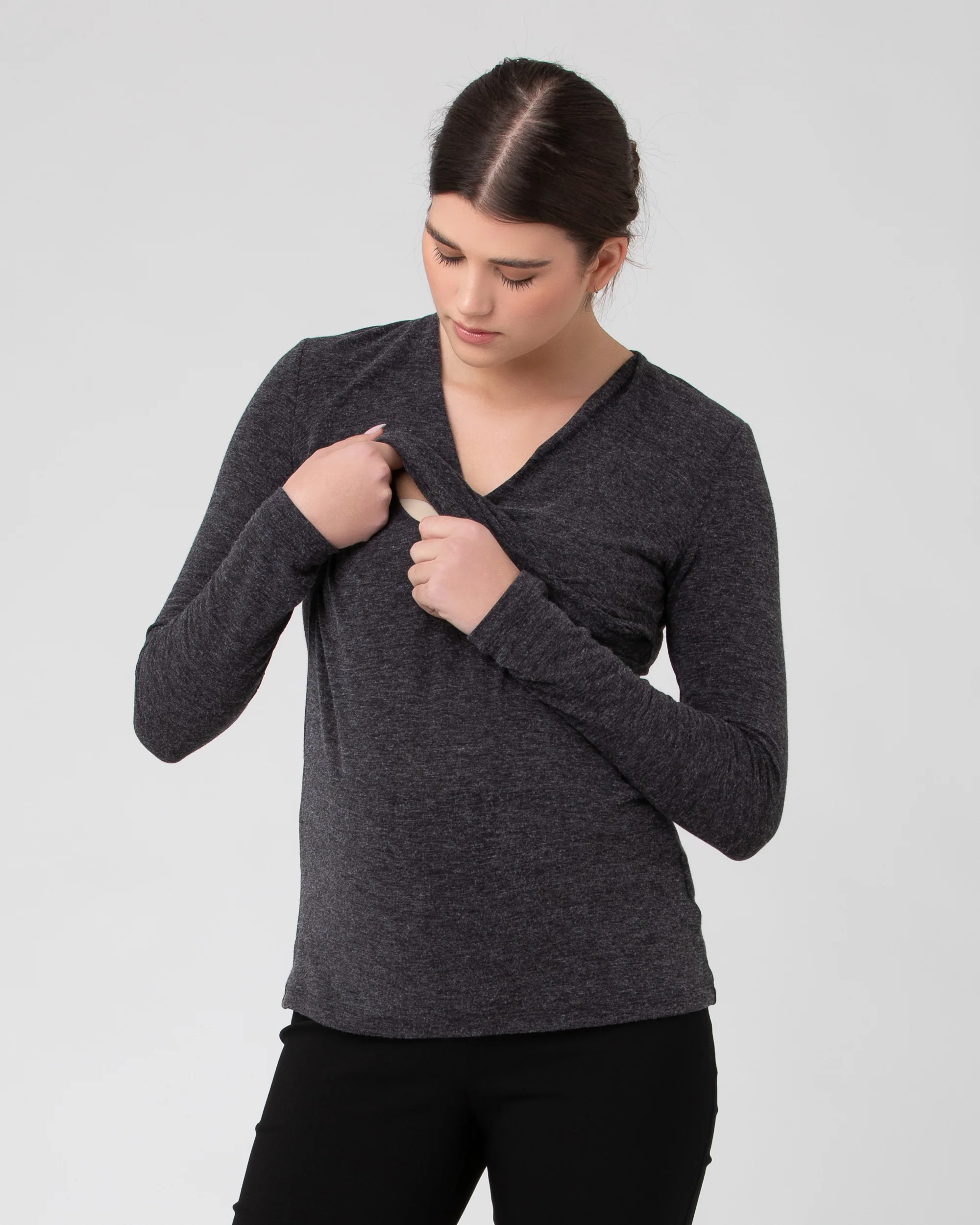 Zara Nursing Top Dark Charcoal - Image 4