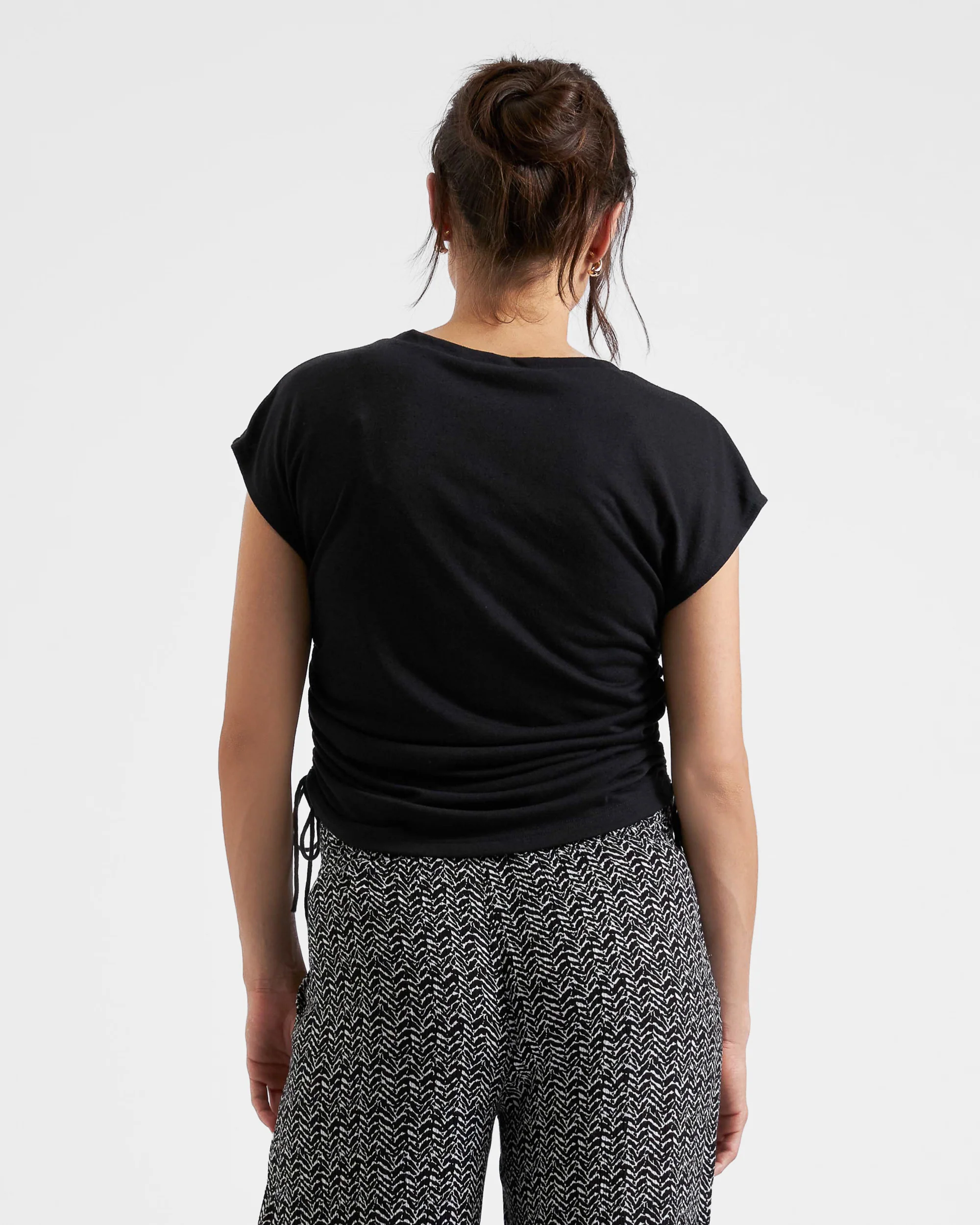 Ziggy Ruched Tee Black - Image 3