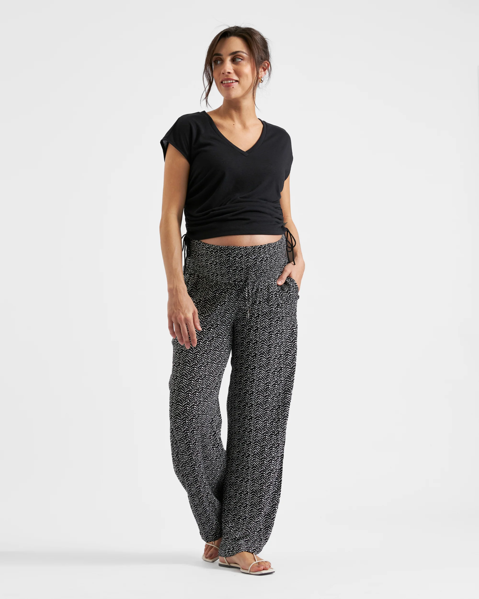 Ziggy Ruched Tee Black - Image 5
