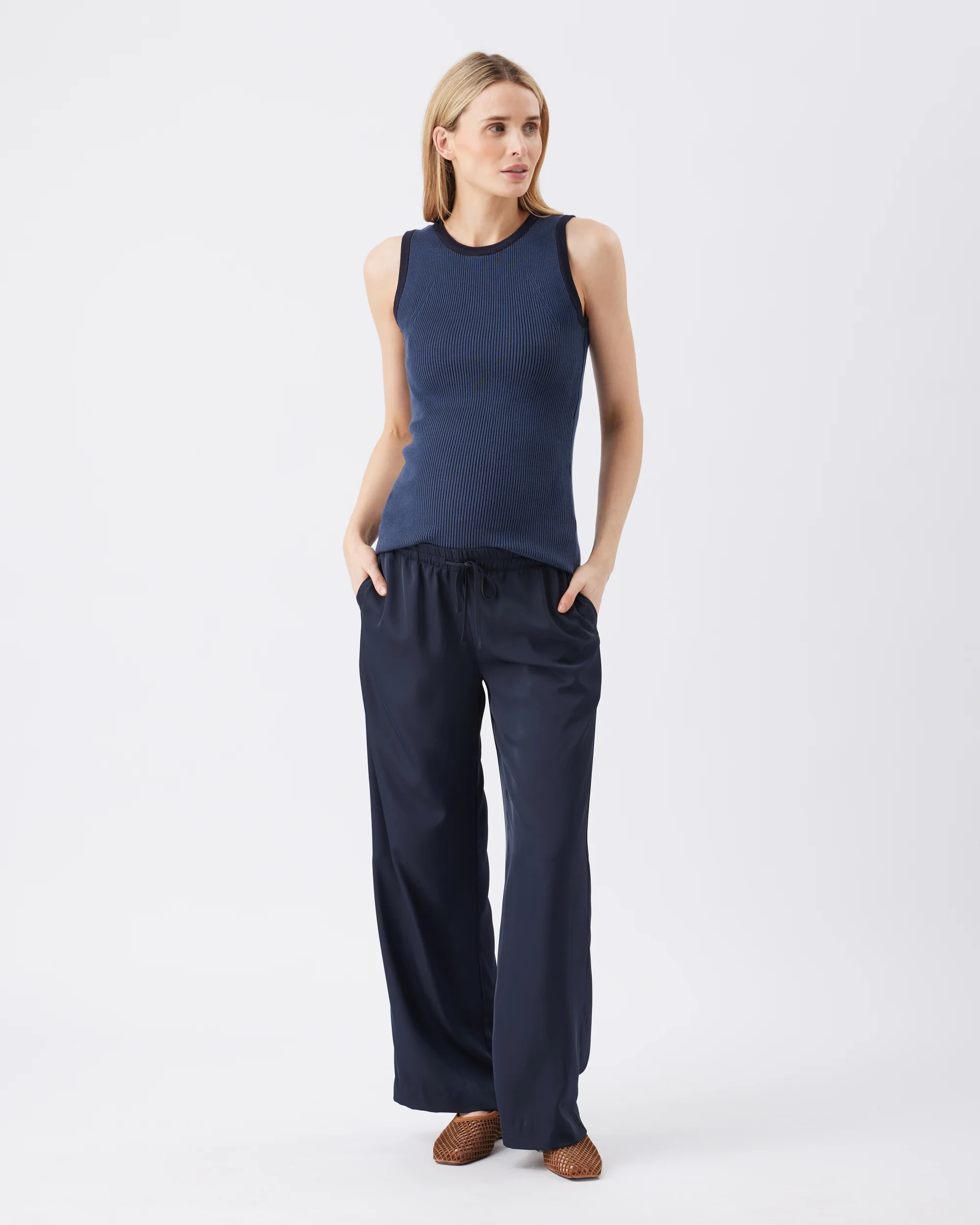 Zoe Rib Knit Nursing Tank  Indigo / Navy - Image 6